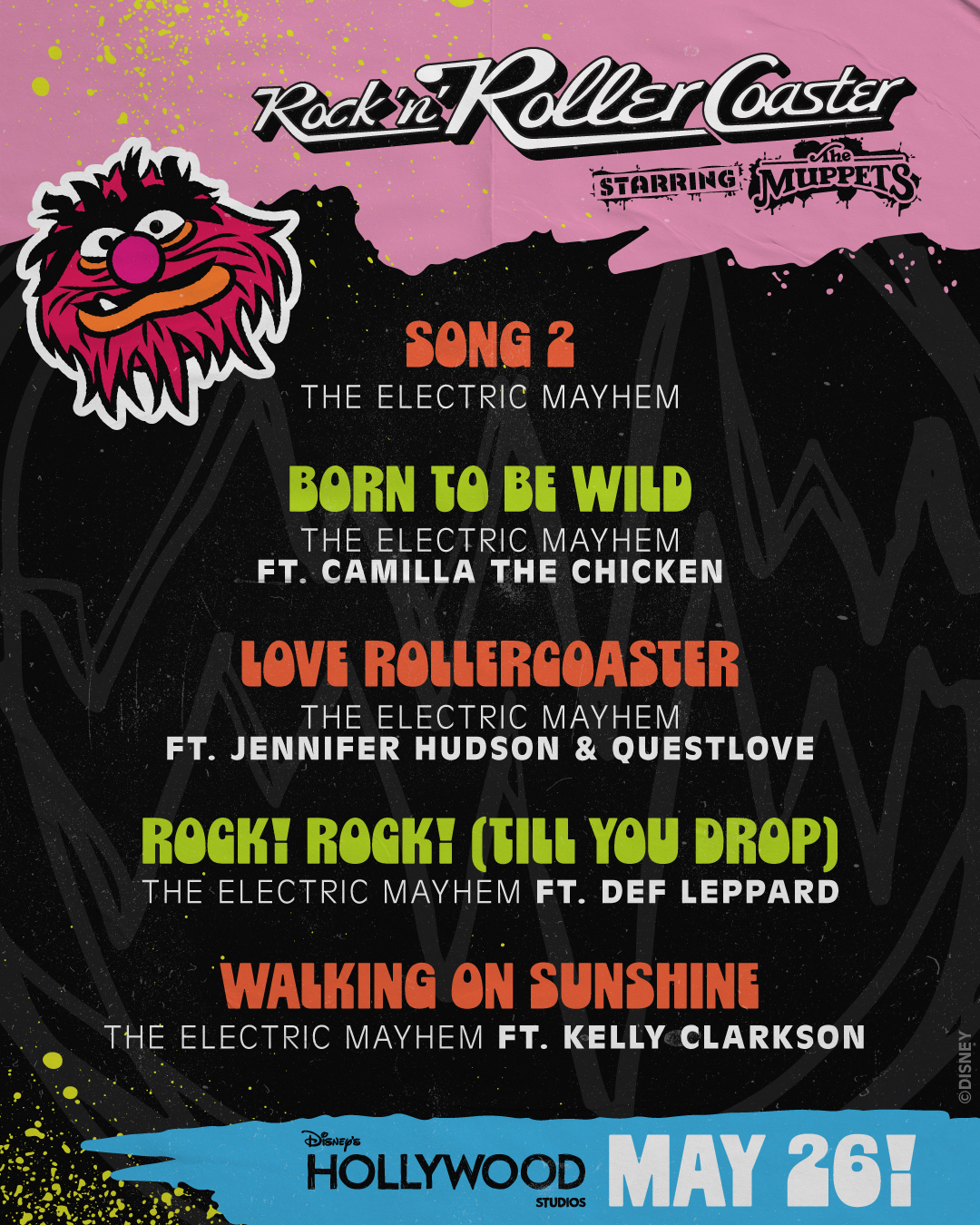 Rock 'n' Roller Coaster Full Set List Starring The Muppets on May 26 at Disney's Hollywood Studios
