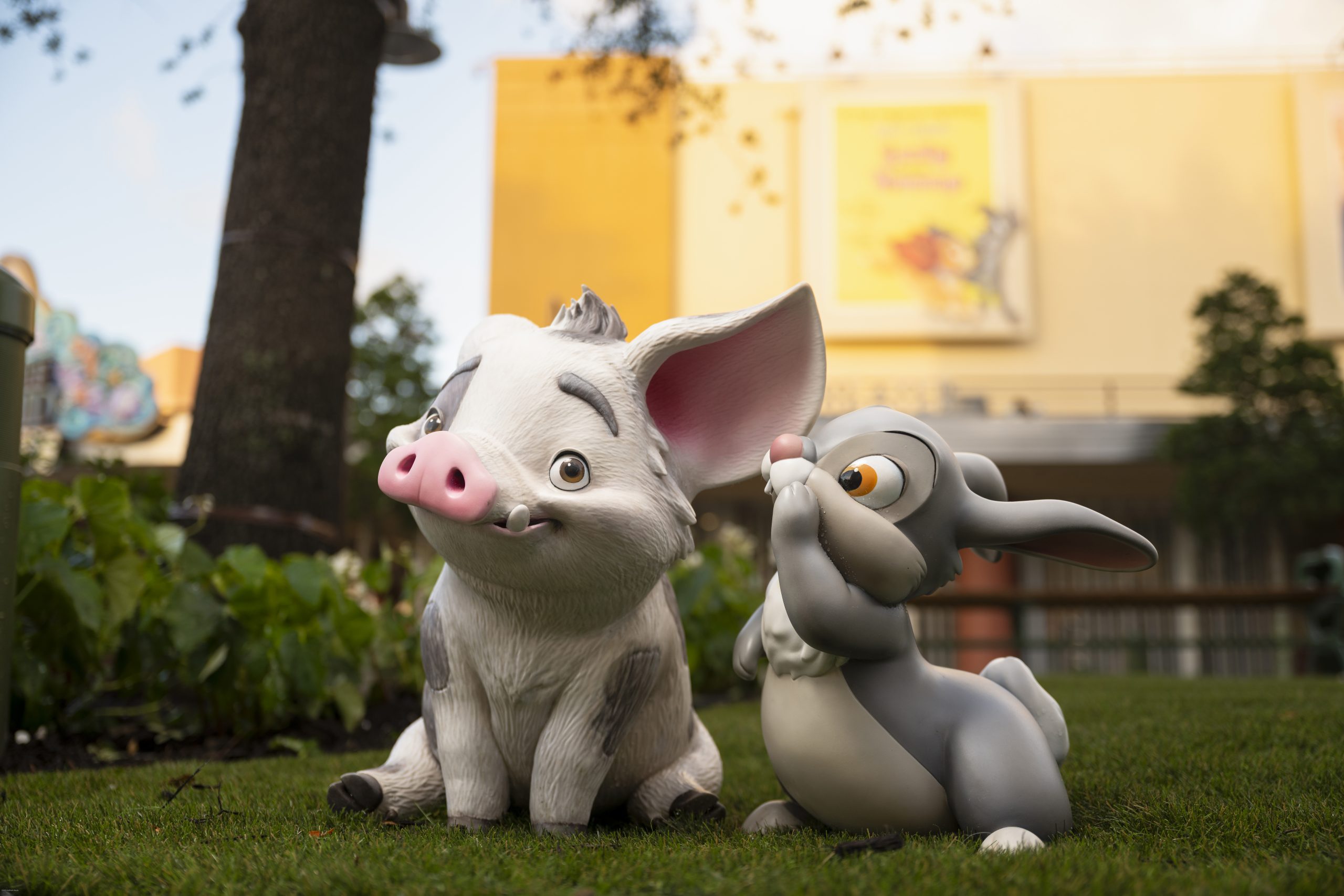 The newly reimagined Animation Courtyard at Disney's Hollywood Studios features Pua and Thumper
