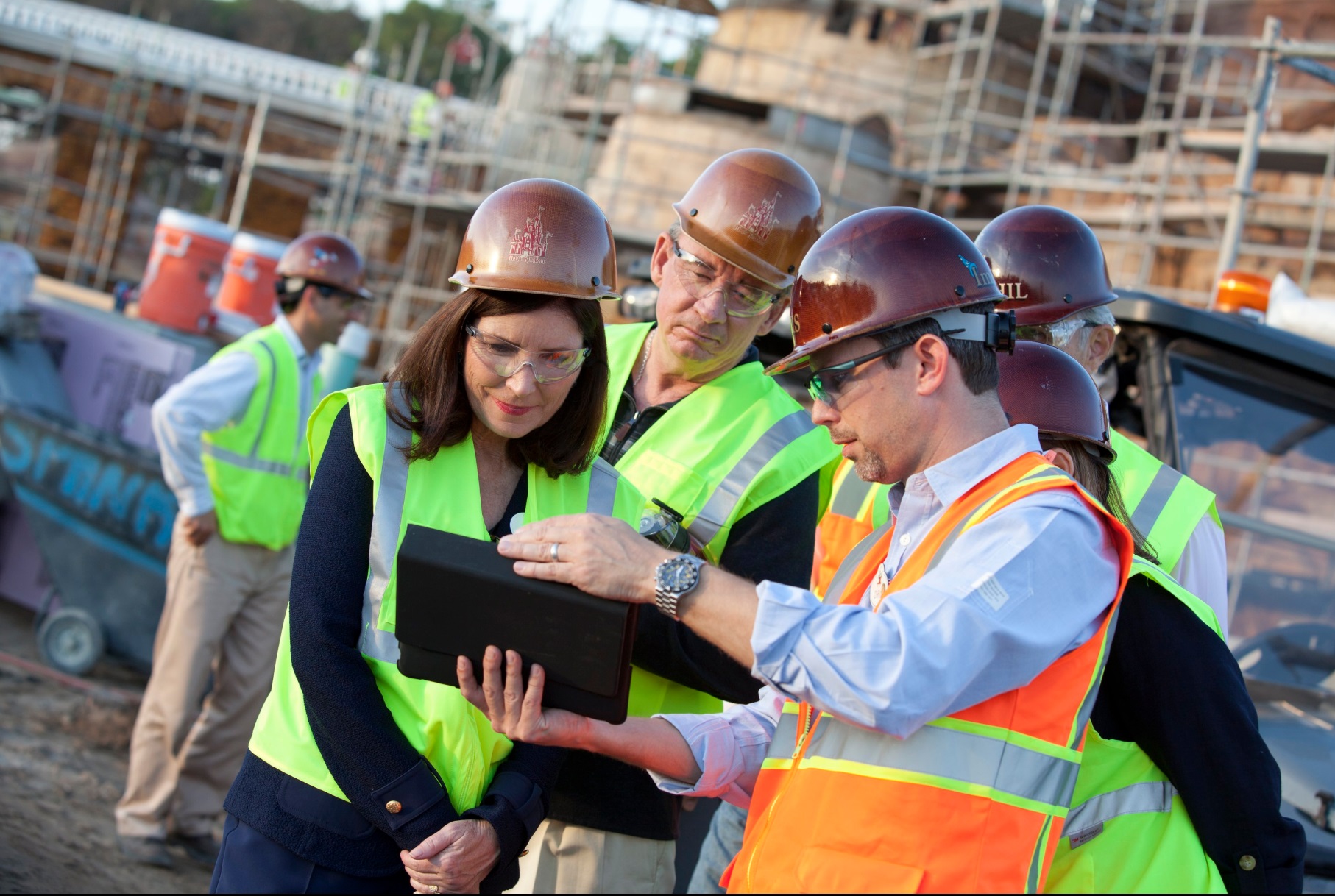 Meg Crofton with Imagineering during construction of New Fantasyland.