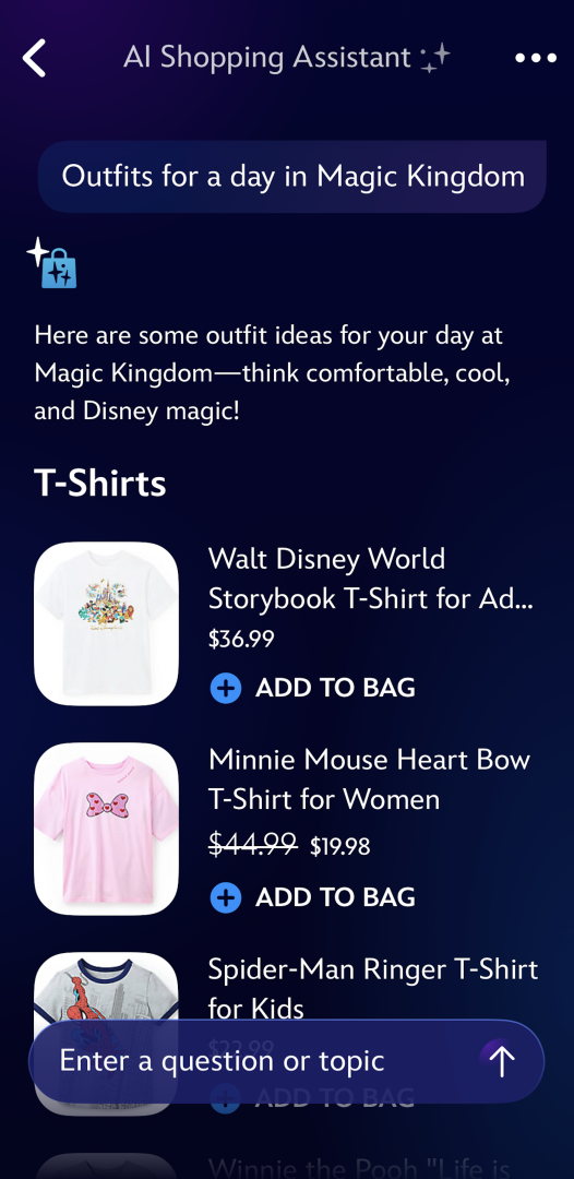 Disney Store&rsquo;s AI Personal Shopping Assistant