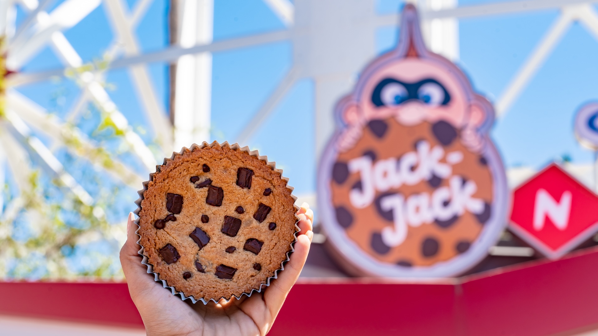 Disney Parks America 250 Foodie Guide Jack-Jack Cookie Num Nums: Warm chocolate chip cookie