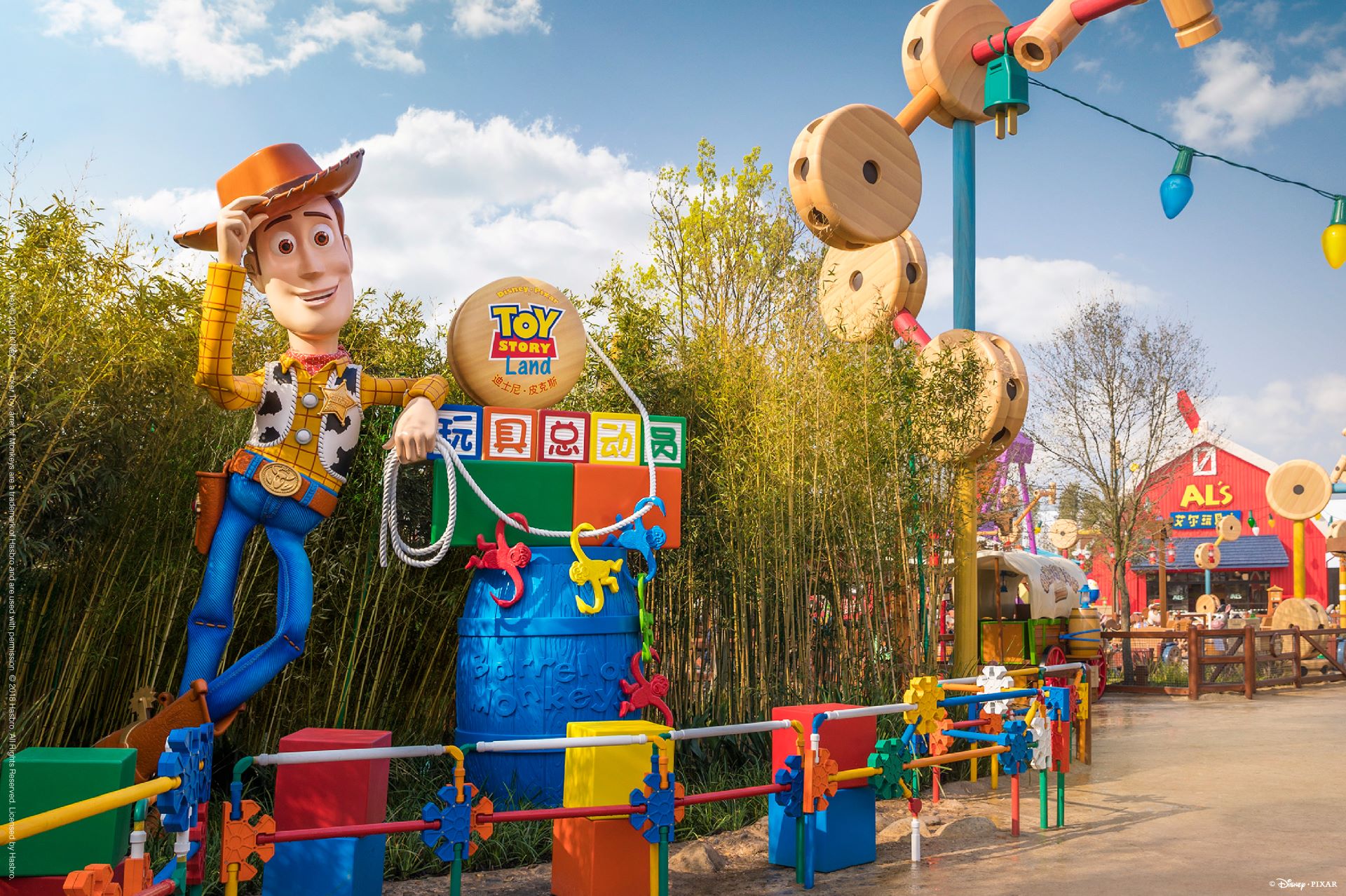 Woody in Front of Toy Story Land