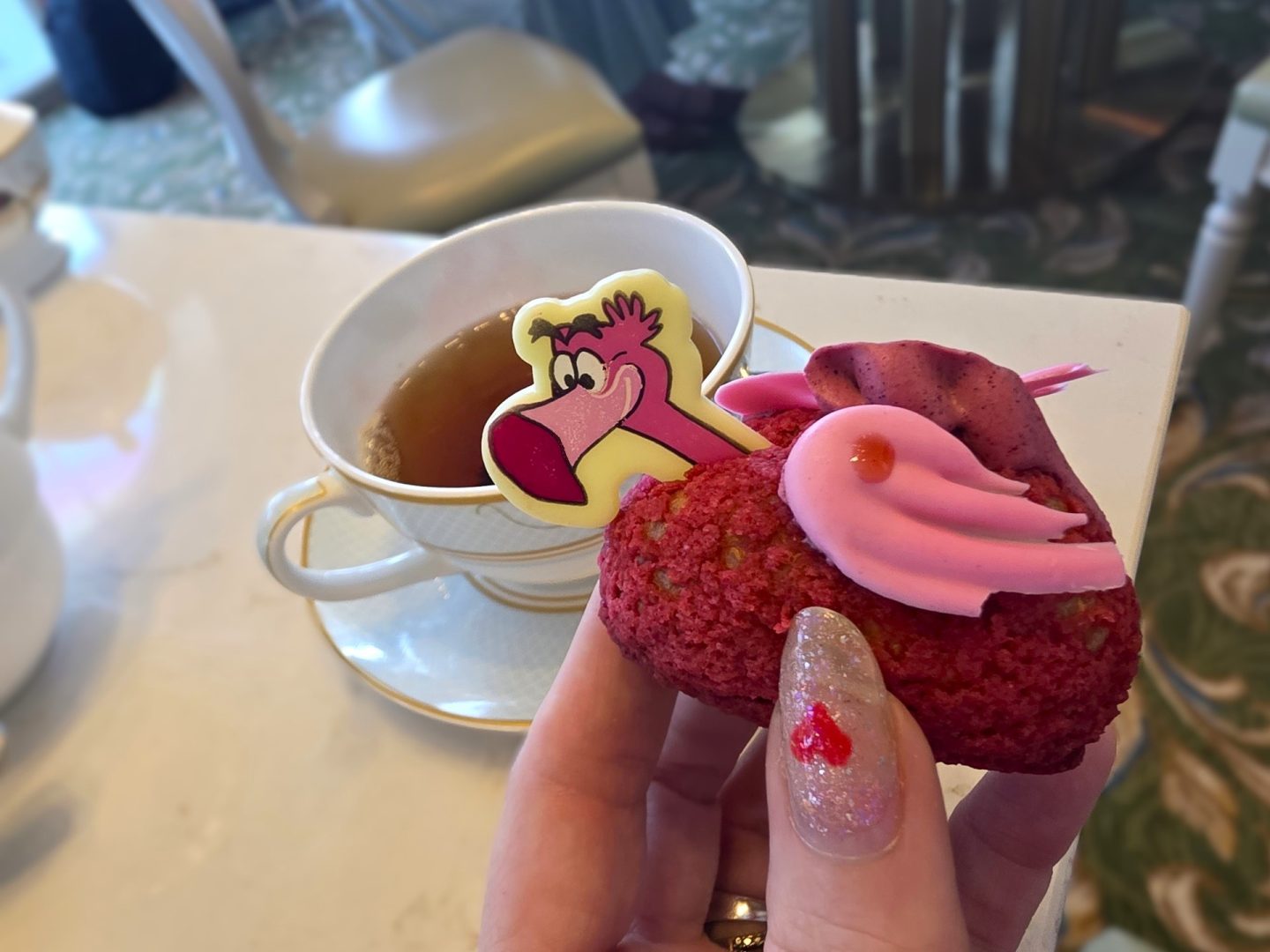 Garden View Tea Room Flamingo Puff