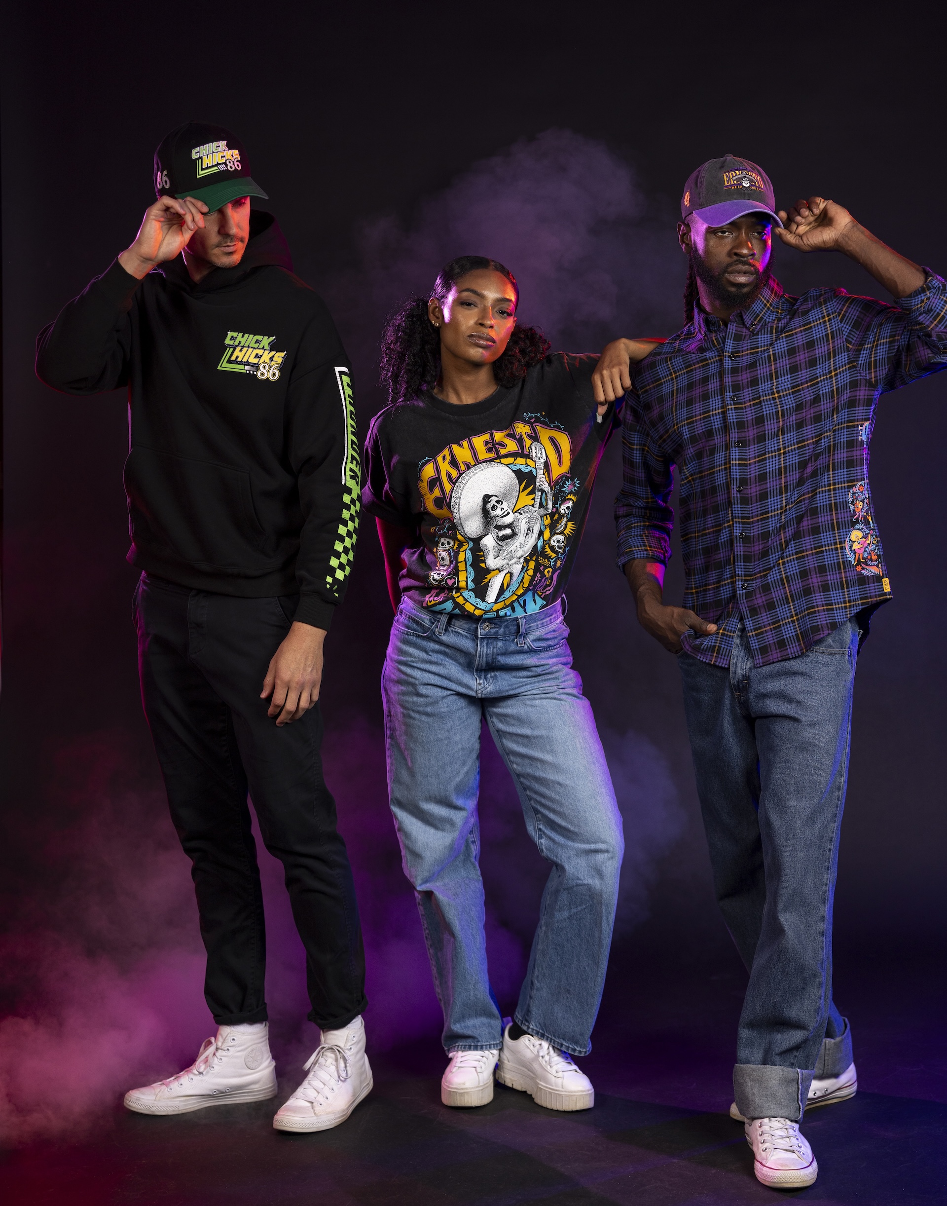 Hoodies, hats, shirts, and button-downs from the RSVLTS Pixar Rivals collection