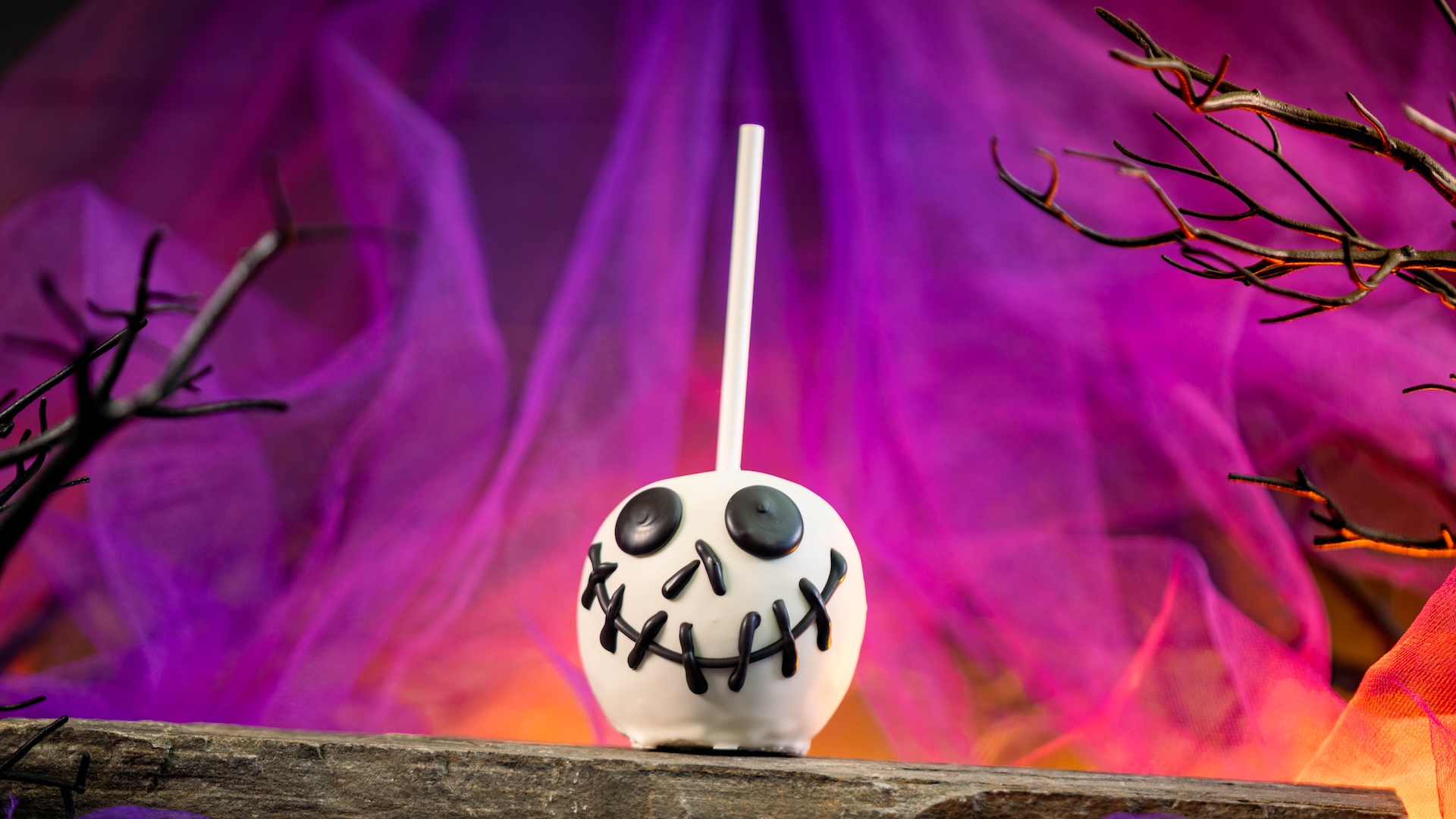 Jack Skellington Caramel Apple