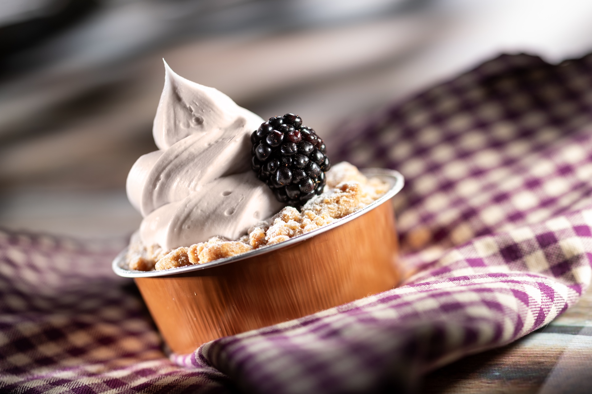 Blackberry Buckle with blackberry gelato and streusel (New) 