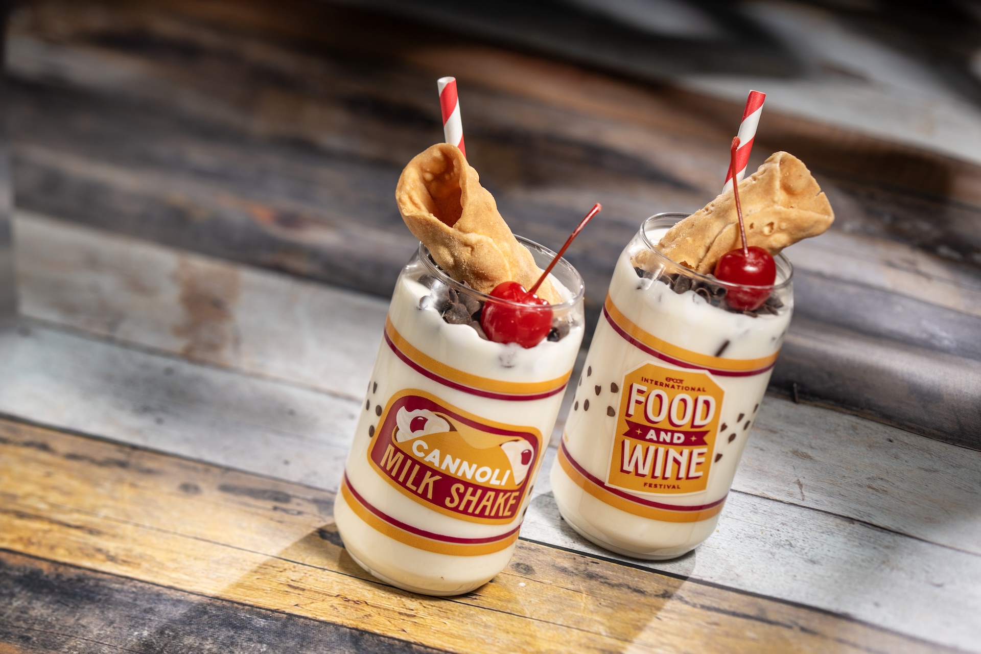 Cannoli Milk Shake topped with chocolate shavings, cannoli shell, and a maraschino cherry (non-alcoholic) (New) 