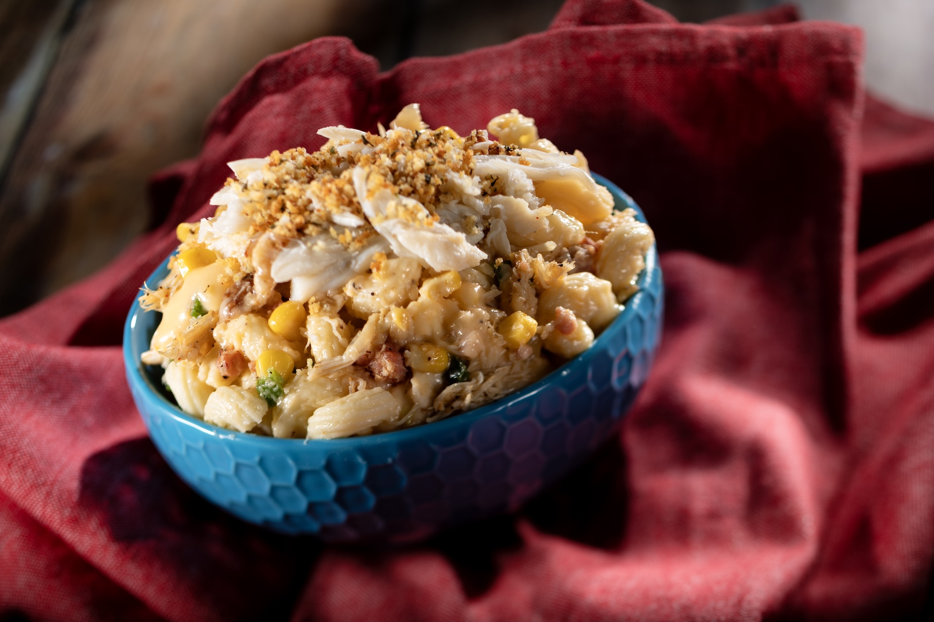 Crab and Corn Macaroni and Cheese