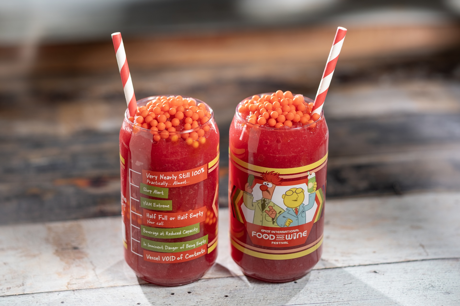 Frozen Pomegranate & Raspberry Tea featuring Twinings Pomegranate & Raspberry Herbal Tea with orange ice cream molecules (non-alcoholic)  