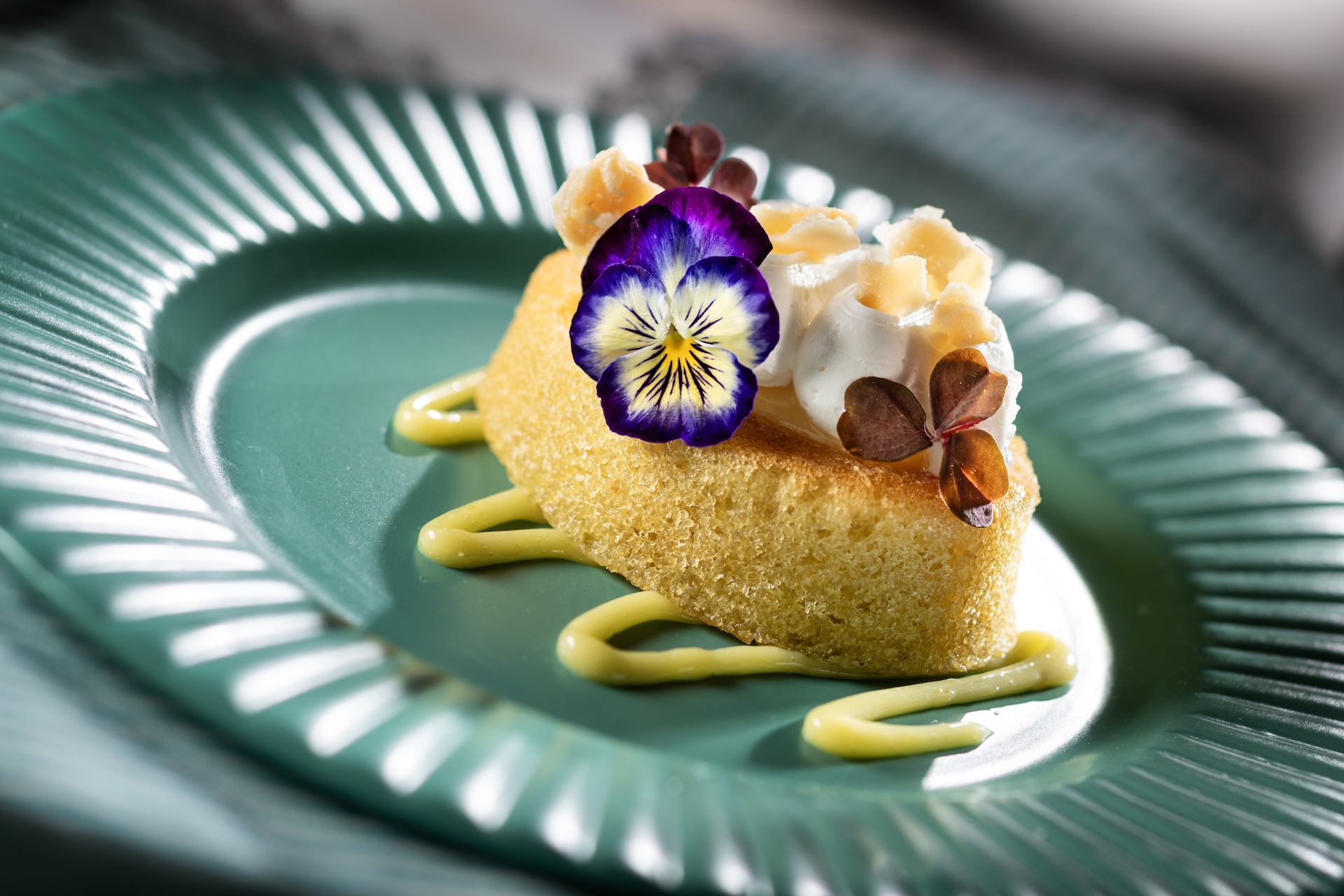 Lemon-Almond-Olive Oil Cake with whipped Greek yogurt panna cotta (New) 