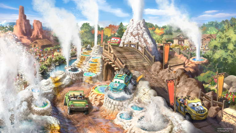 Geysers at Piston Peak in Frontierland D23
