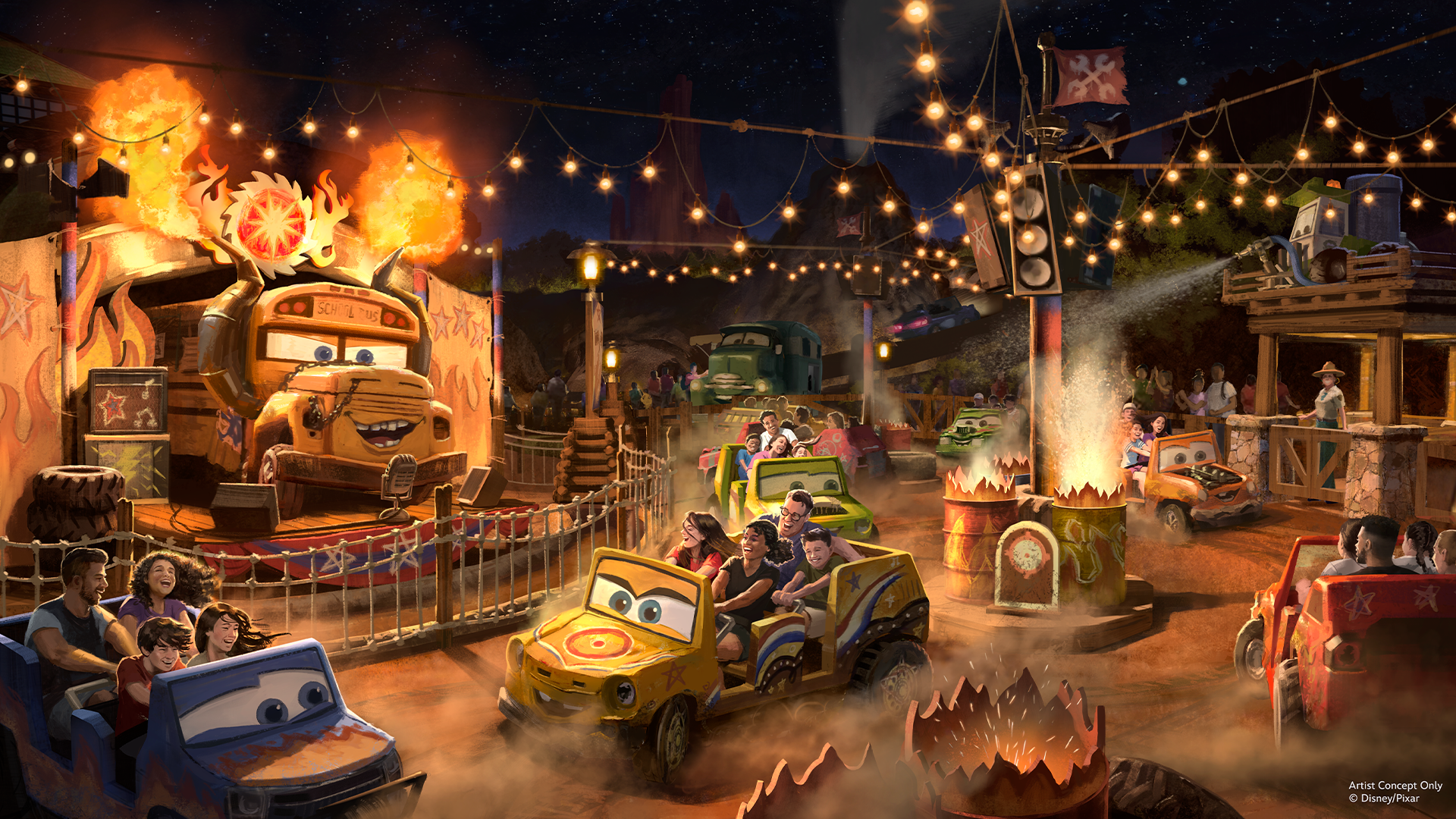 Miss Fritter’s Daredevil Spin-Along at Piston Peak-Frontierland