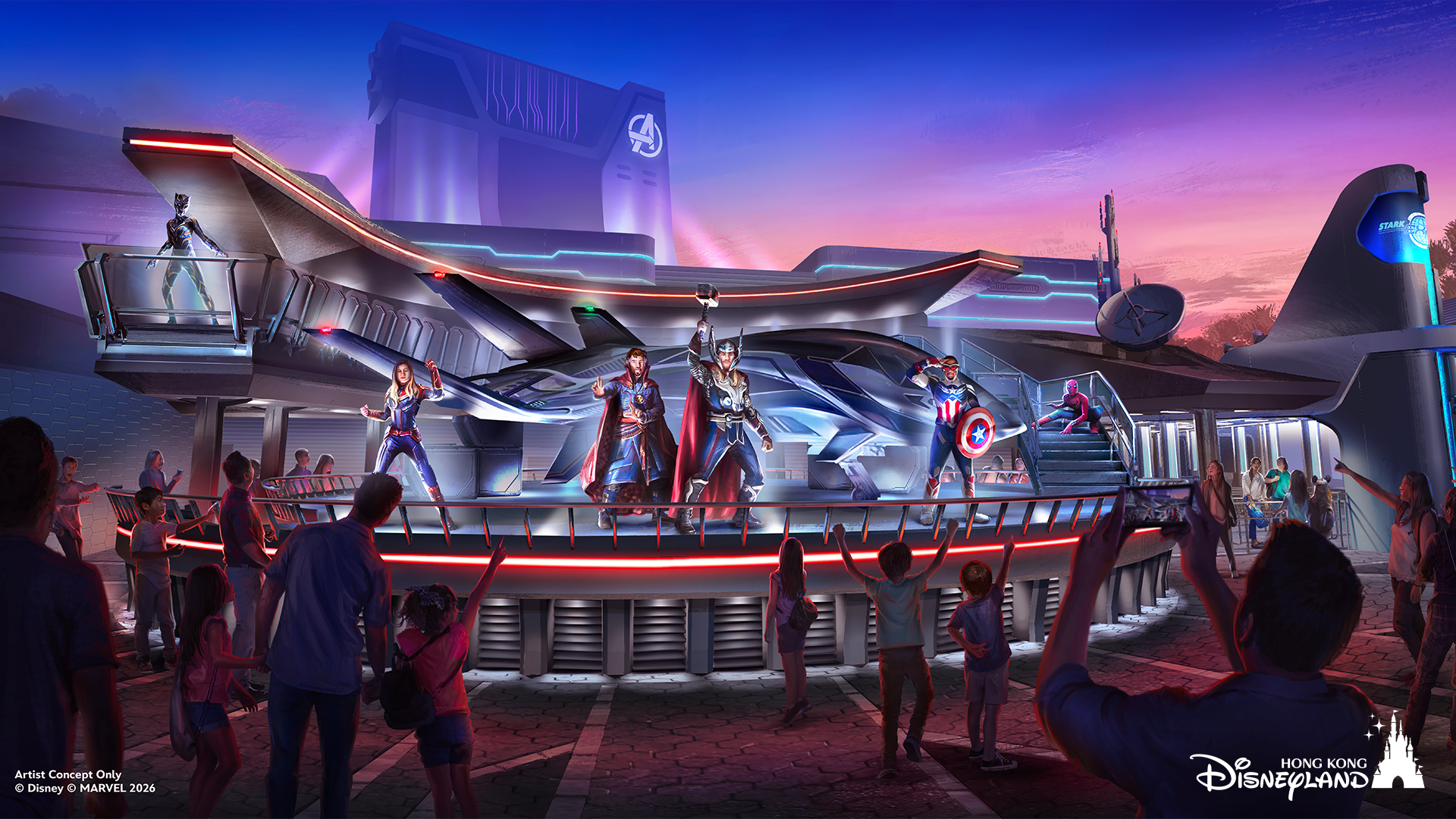 Hong Kong Disneyland has a quinjet landing platform to encounter heroes