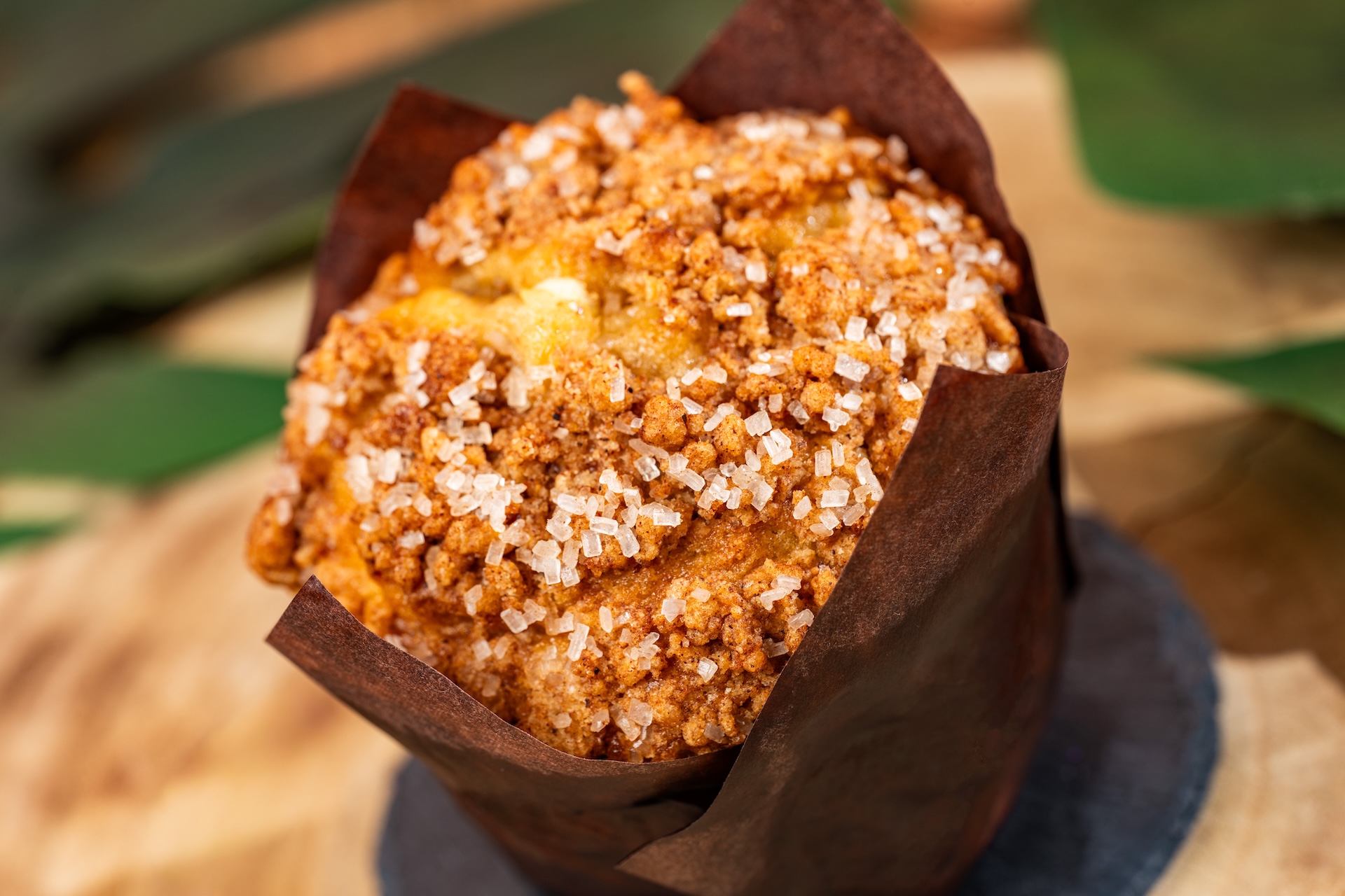 Apple Cider Muffin: Apple cider muffin with cinnamon streusel and spiced crystal sugar (New)