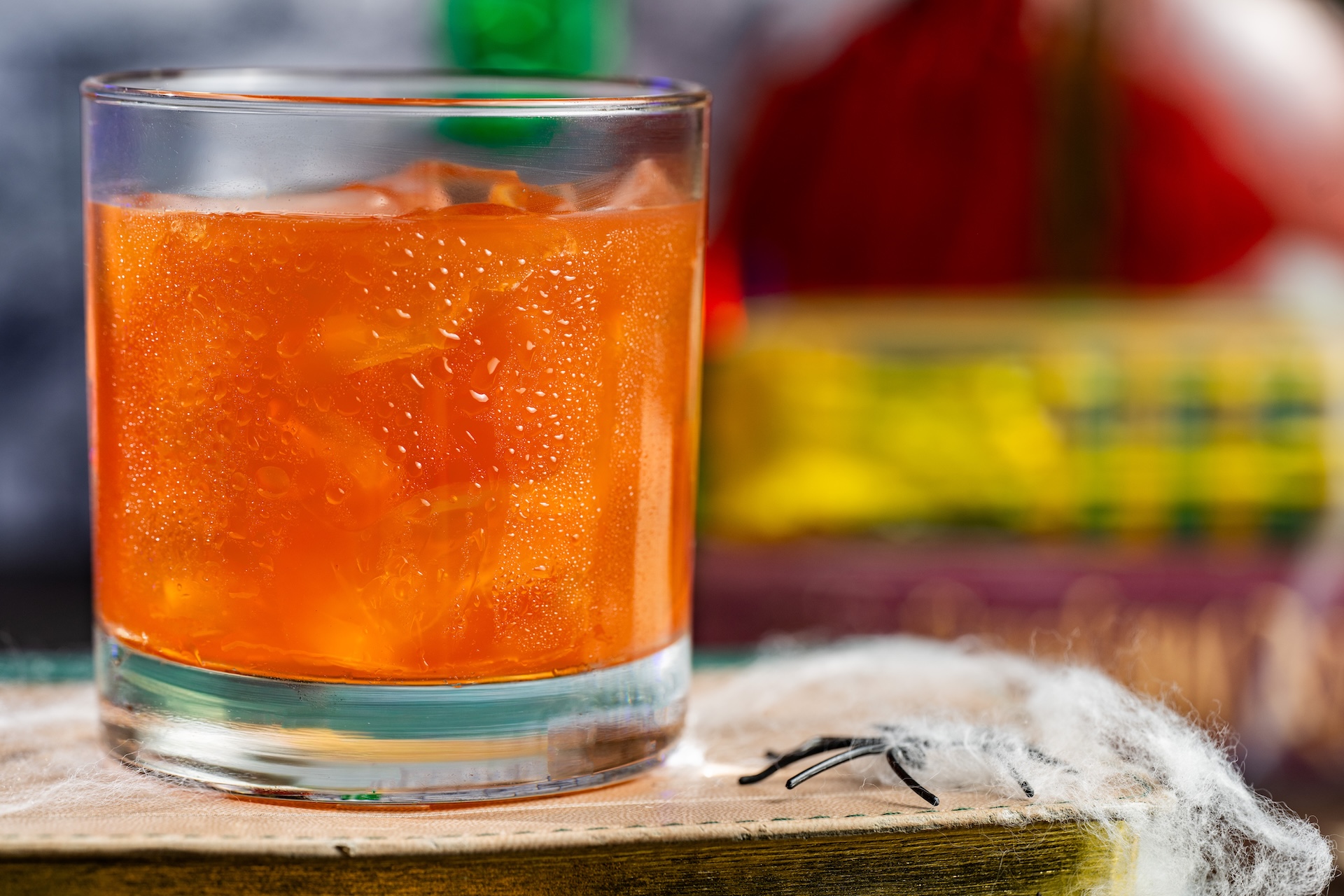Goblins and Ghoulies: Captain Morgan Original Spiced Rum, Disaronno Originale Liqueur, apple cider, and pomegranate juice 