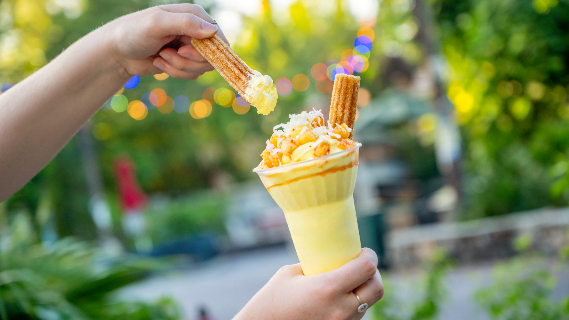Dole WHIP Pineapple with Chili-Lime and Churro Sundae