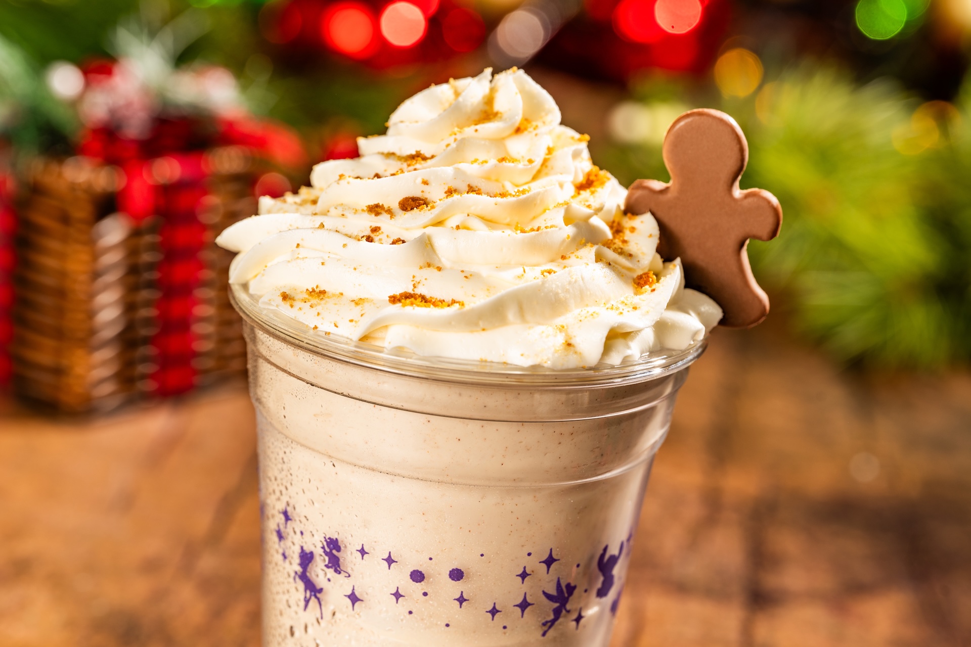 Gingerbread Milkshake: Vanilla milkshake, gingerbread syrup, whipped cream, gingersnap crumbs, and a chocolate gingerbread man (Available during regular park hours and Mickey&rsquo;s Very Merry Christmas Party; available until Jan. 2, 2027) 
