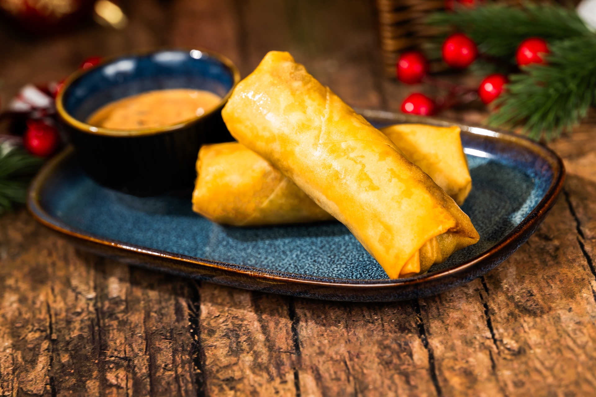 Pastrami Reuben Spring Rolls served with Thousand Island sauce (Available during Mickey&rsquo;s Very Merry Christmas Party only) 