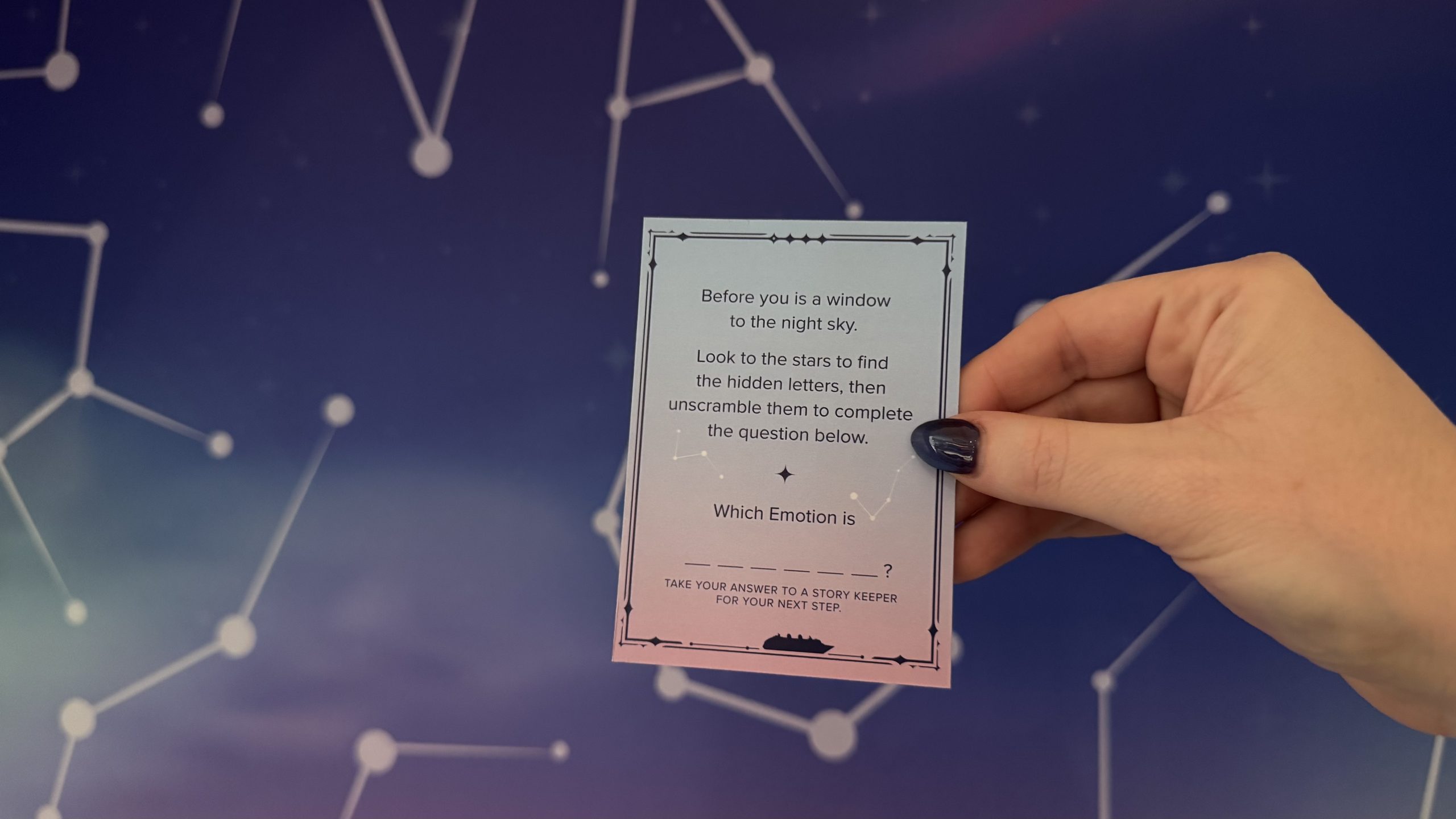 Disney Believe Scavenger Hunt, which emotion is anxiety