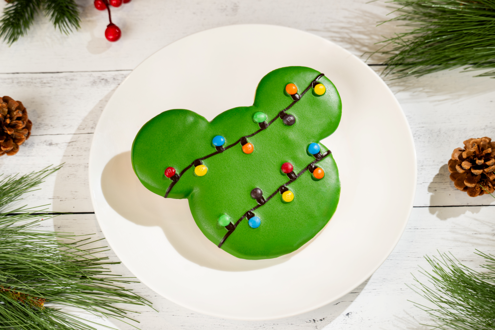 Christmas Lights Mickey Mouse Cookie