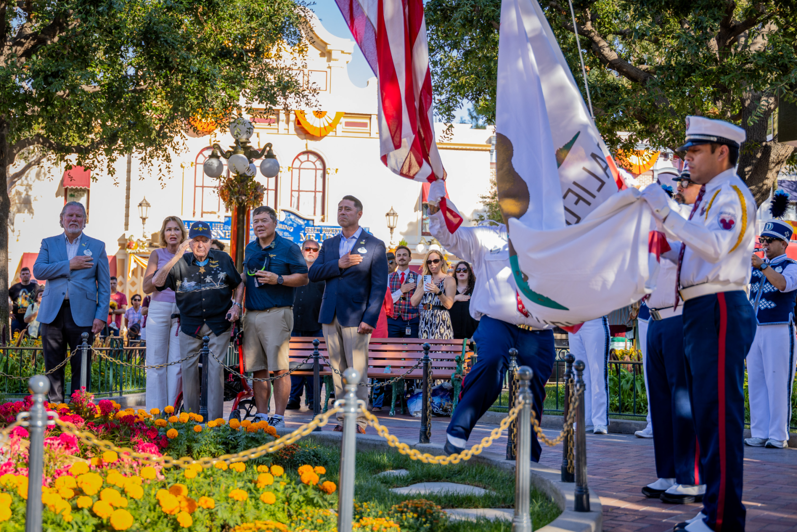 Flag Retreat for Medal of Honor Recipient at Disneyland