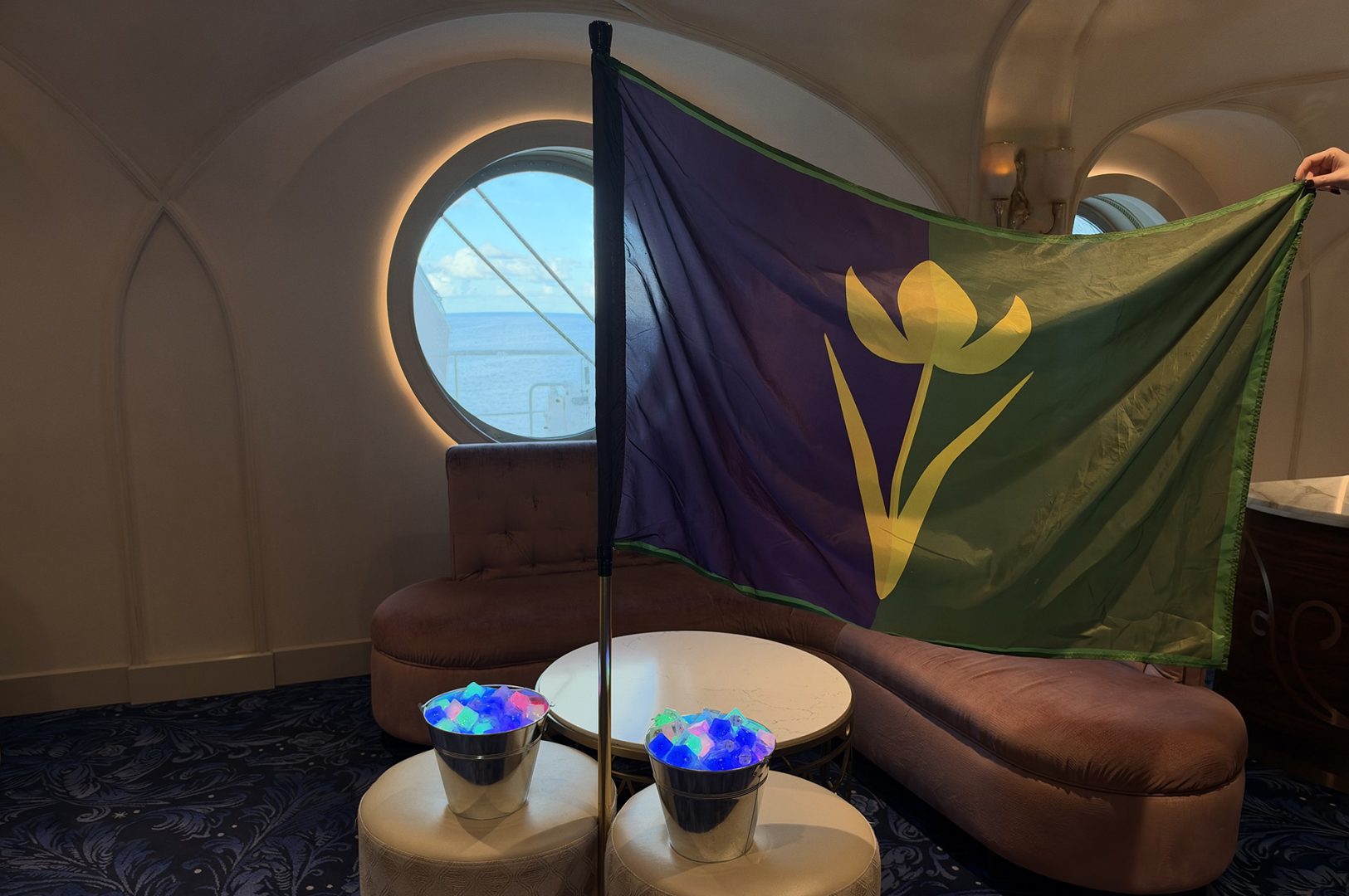 Glow Ice Cube and Flag for Disney Cruise Line Day 2