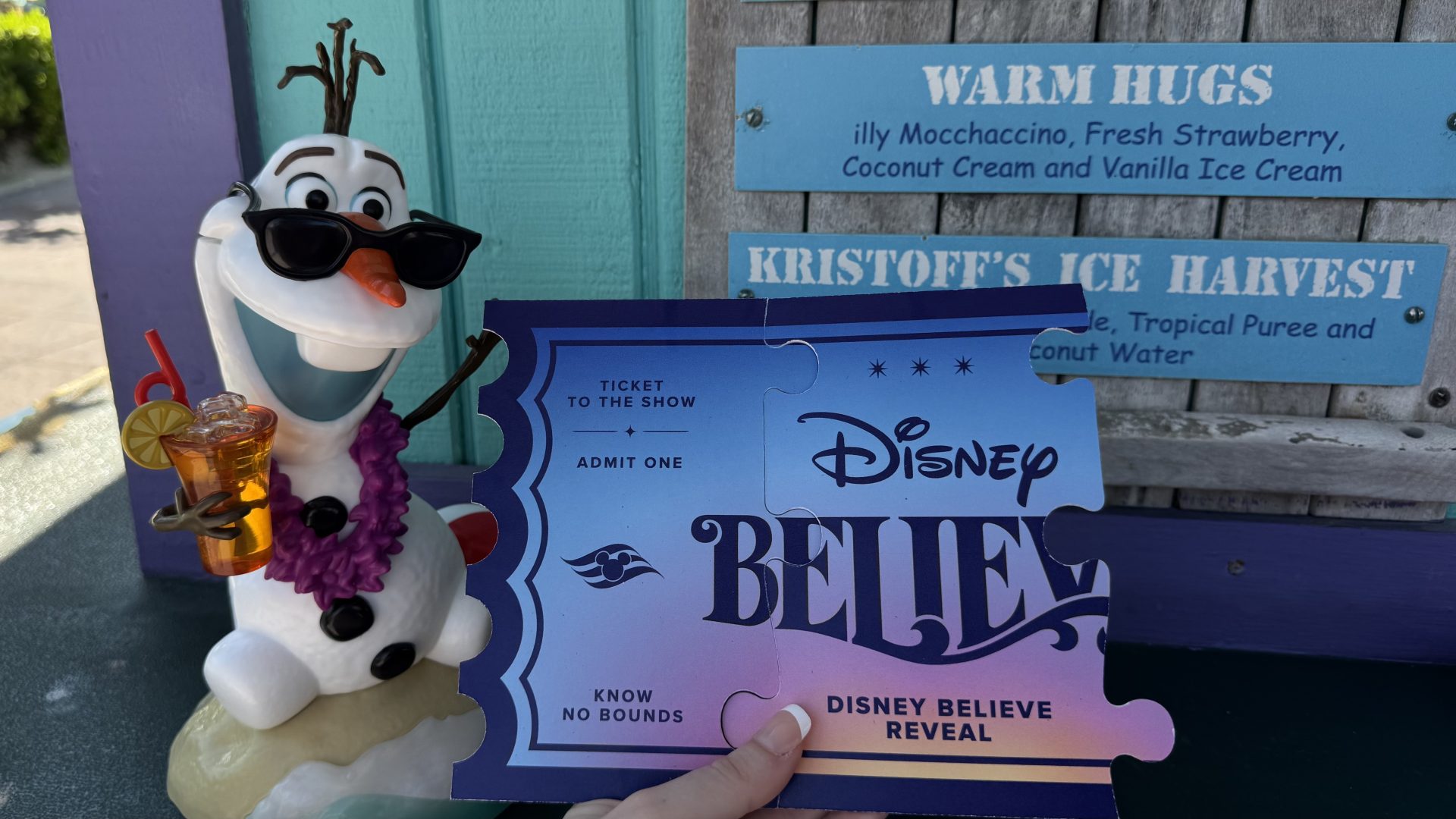 Olaf sipper and Disney Believe ticket pt 2
