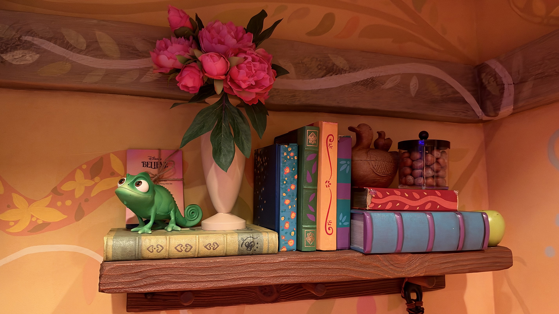 Pascal with Believe Clue within Fairytale Hall on Disney Cruise Line for Believe Scavenger Hunt