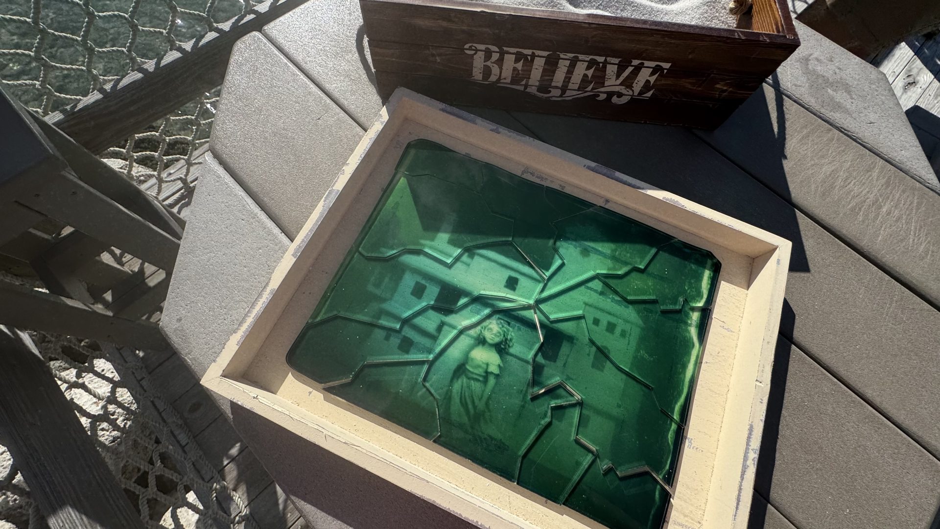 Sand Puzzle Pieced together with Mirabel from Encanto