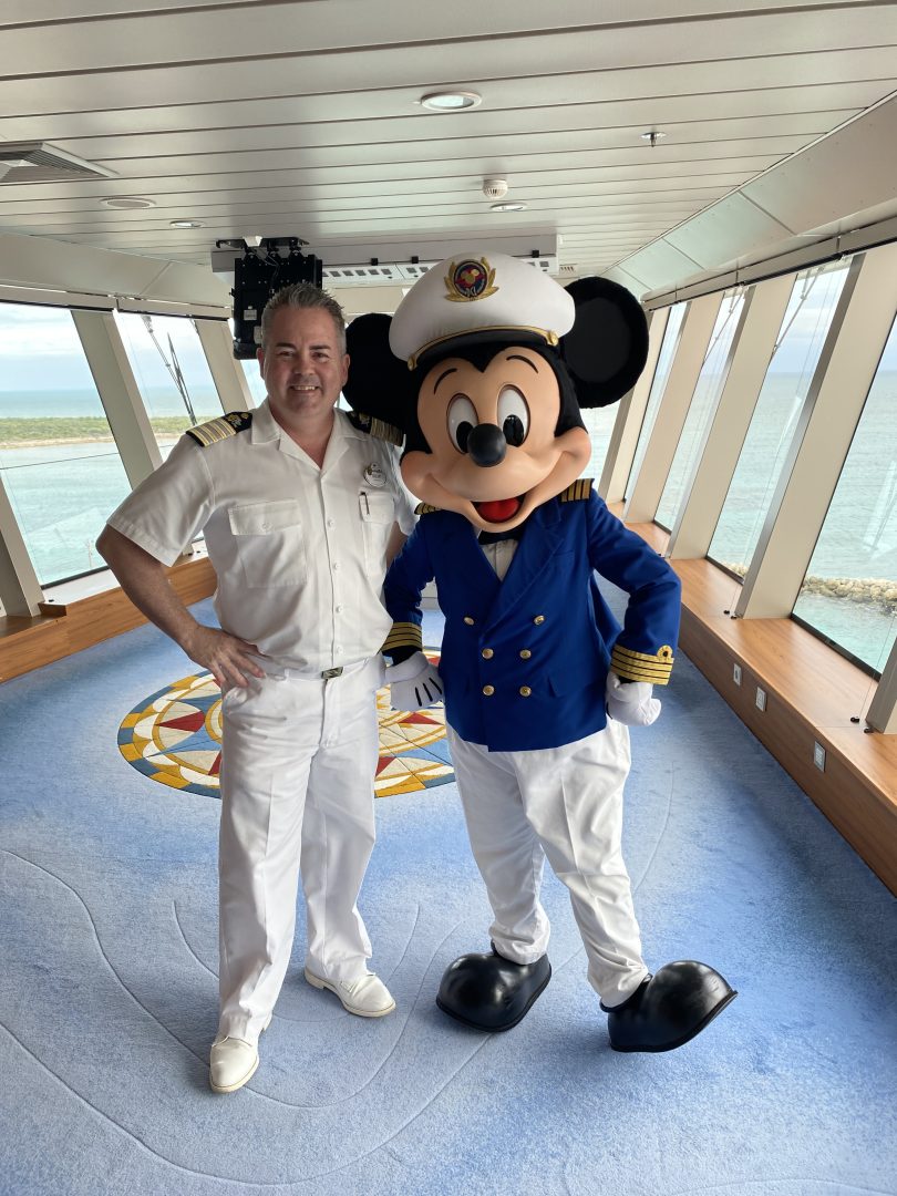 Trent with Mickey Mouse for Disney Cruise Line